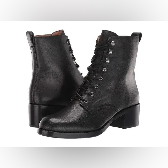 New Madewell Women Combat The Patti Lace Up Boots Black Size 6.5 - Picture 5 of 8